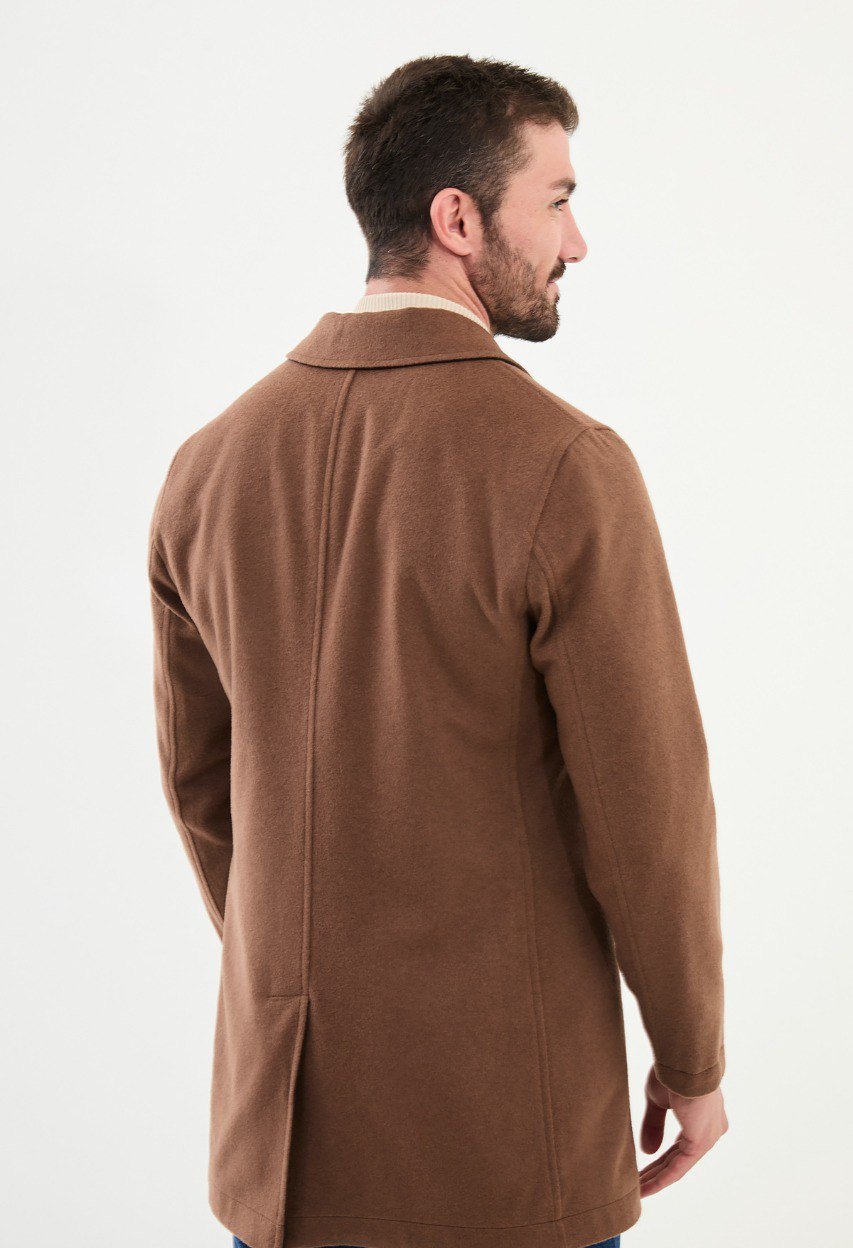 Special Design Slim Fit Camel Coat