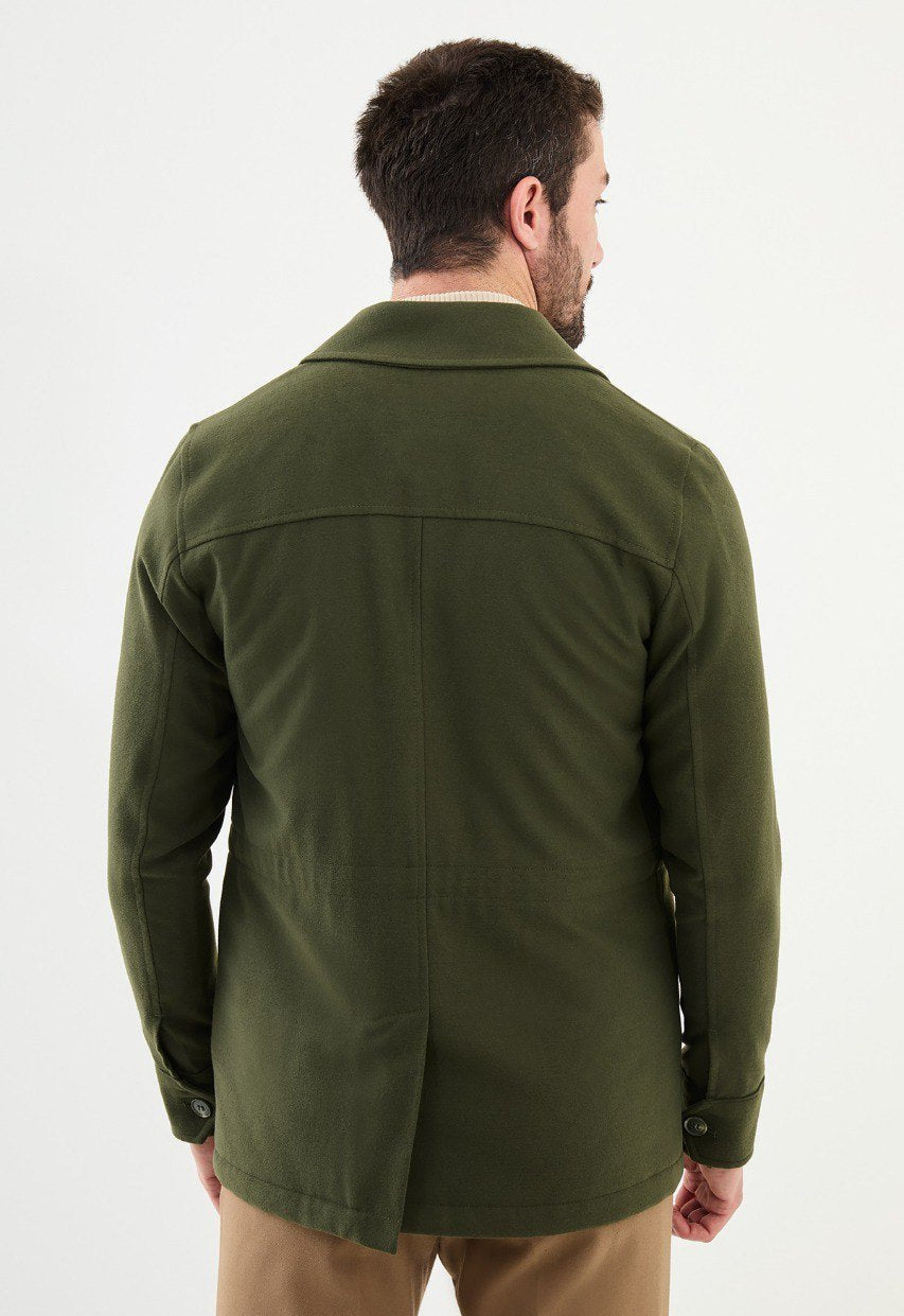 Special Design Slim Fit Khaki Coat