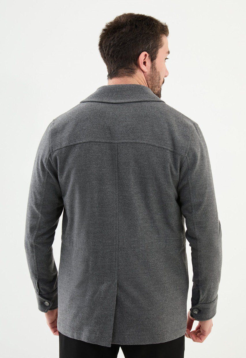 Special Design Slim Fit Gray Coat