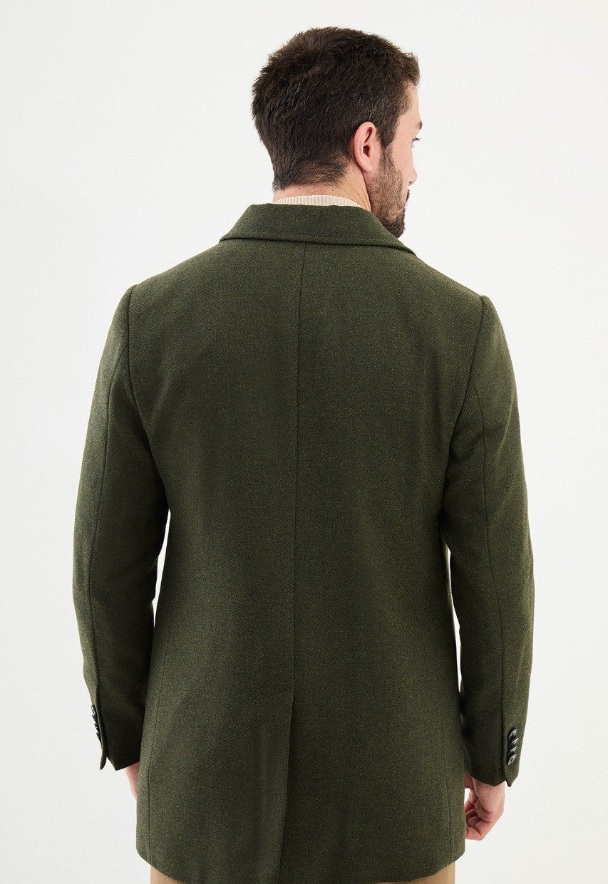 Special Design Slim Fit Khaki Coat