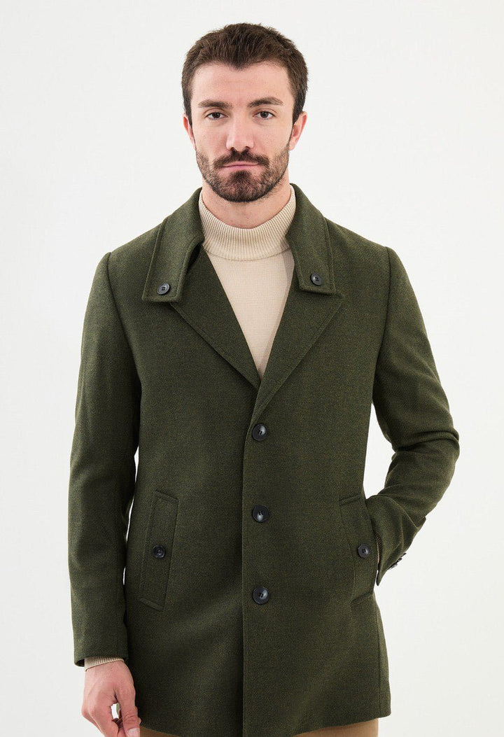 Special Design Slim Fit Khaki Coat