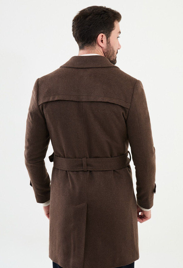 Special Design Slim Fit Brown Coat