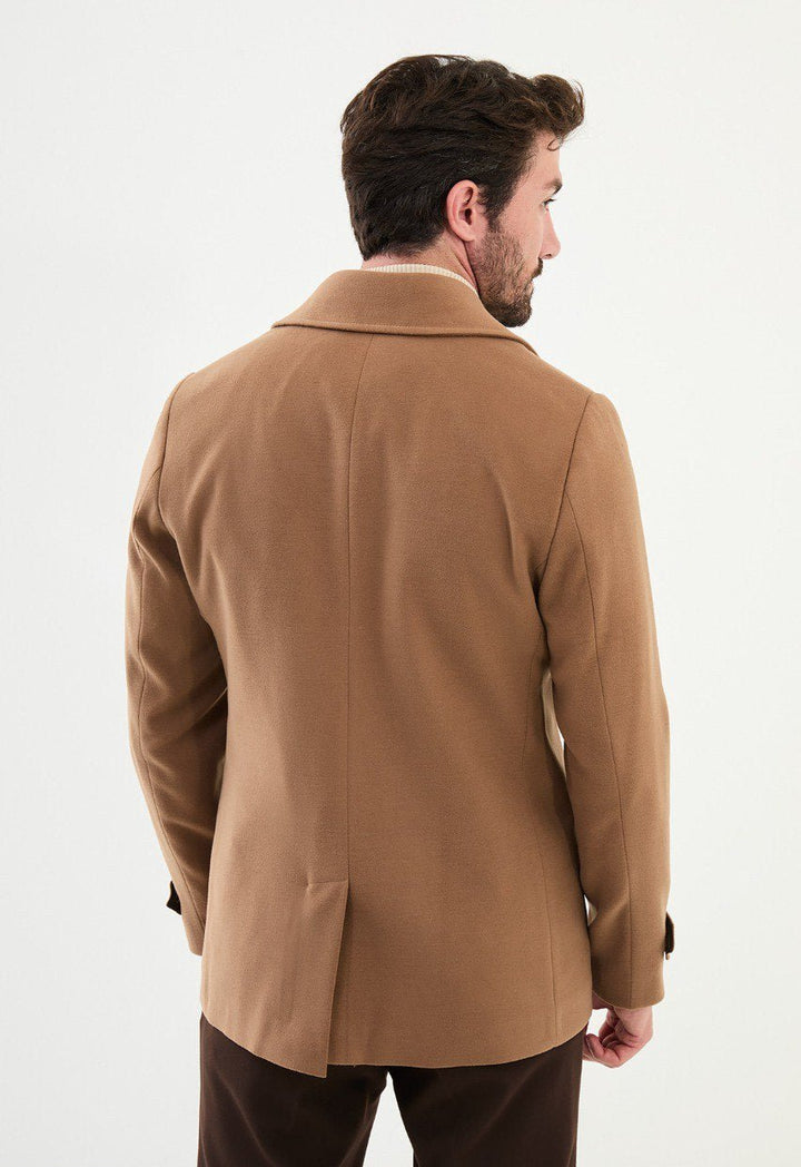 Special Design Slim Fit Camel Coat