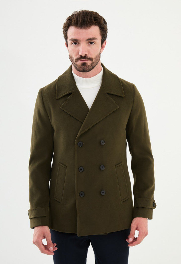 Special Design Slim Fit Khaki Coat