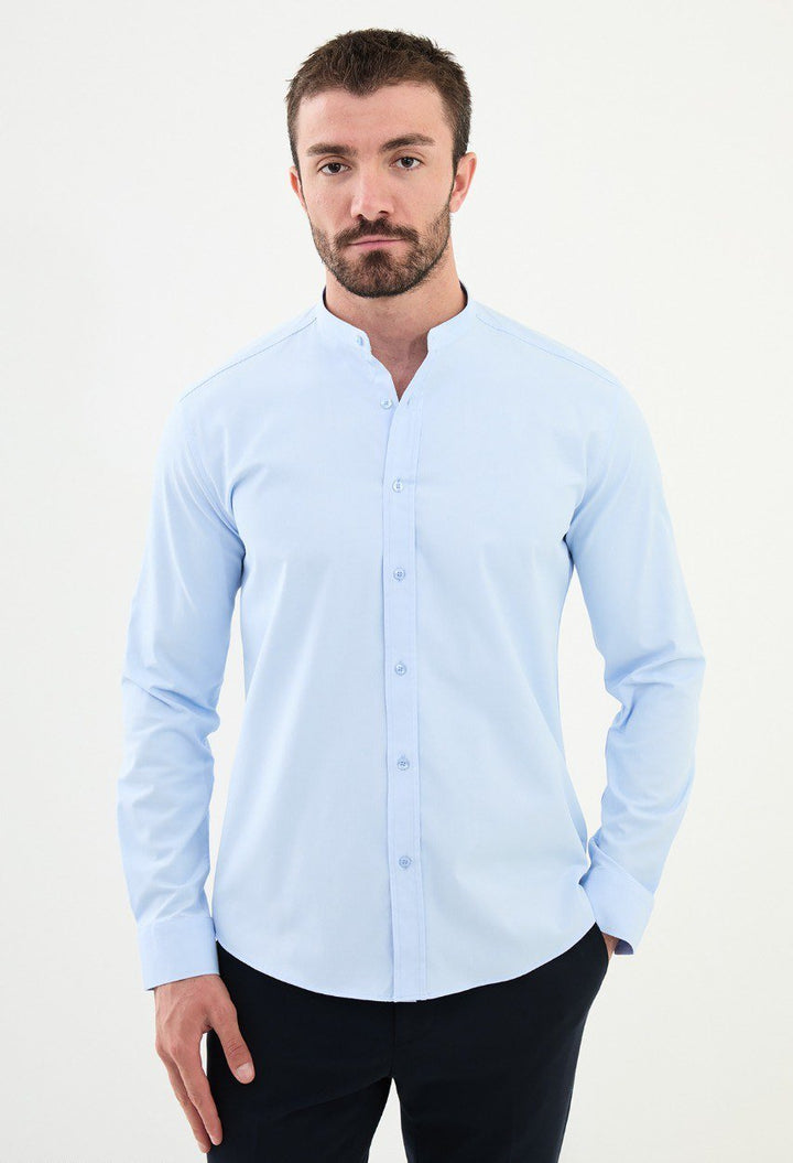 Special Design Slim Fit Blue Shirt