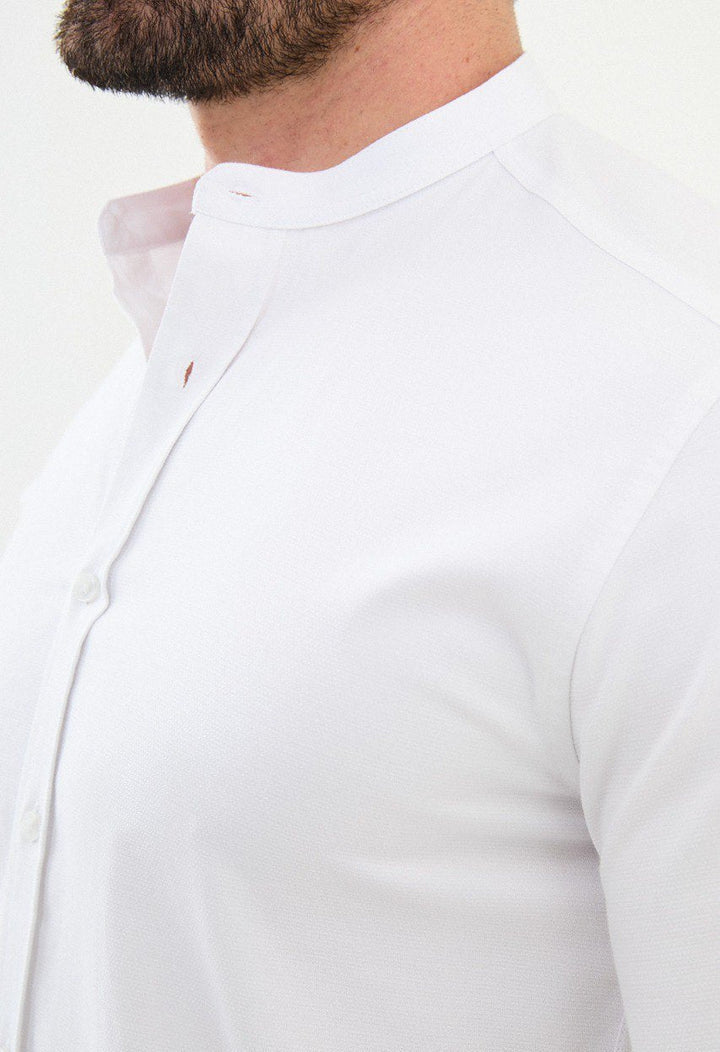 Special Design Slim Fit Ecru Shirt