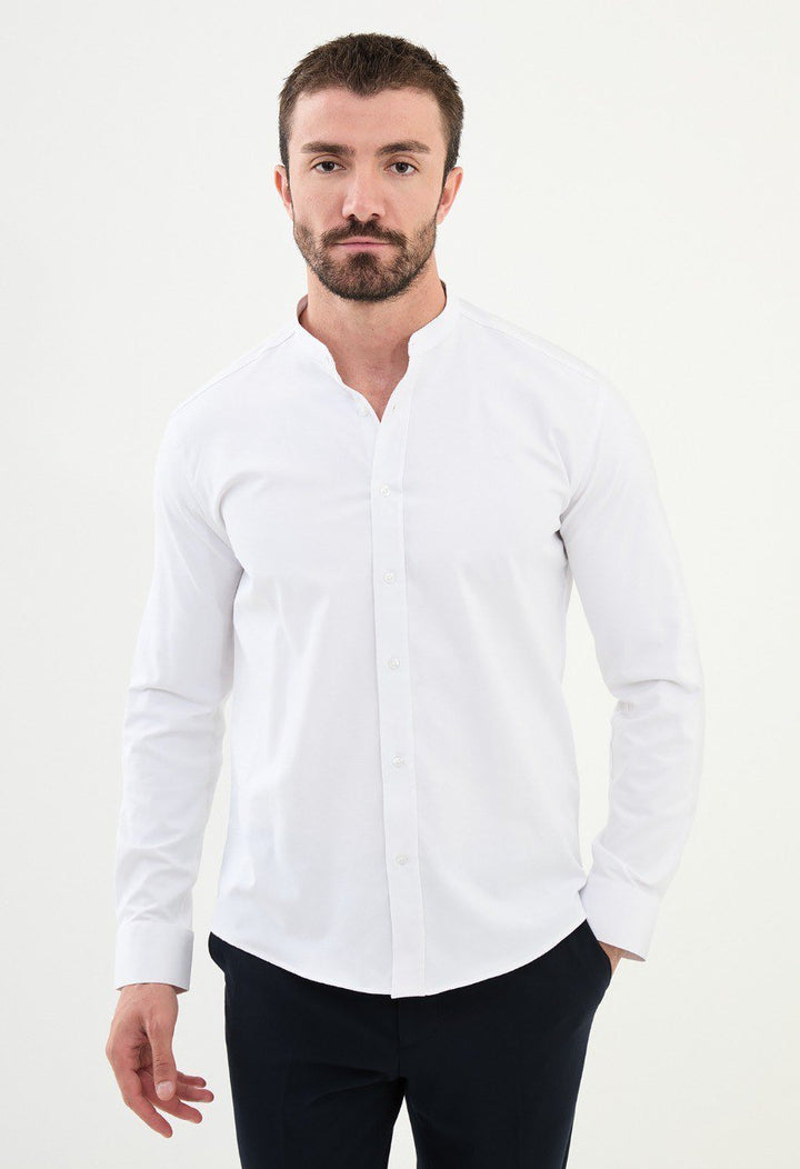 Special Design Slim Fit Ecru Shirt