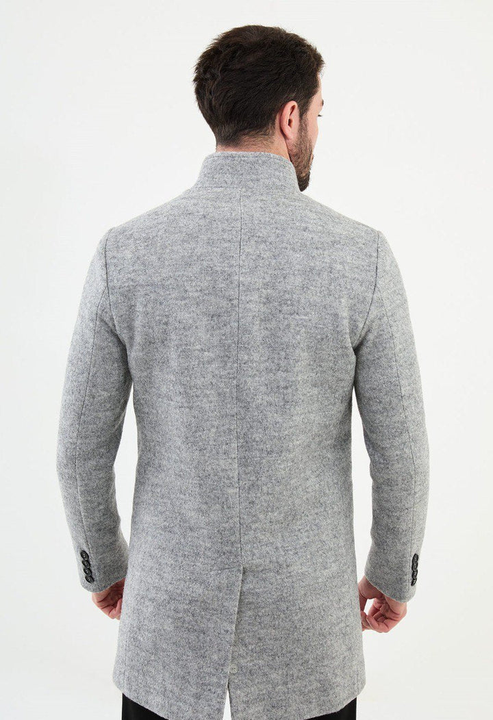 Special Design Slim Fit Gray Coat