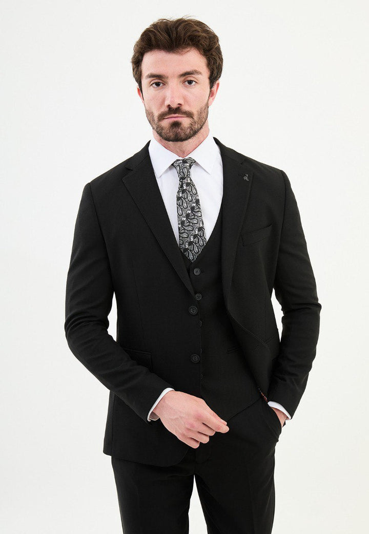 Special Design Slim Fit Suit Black