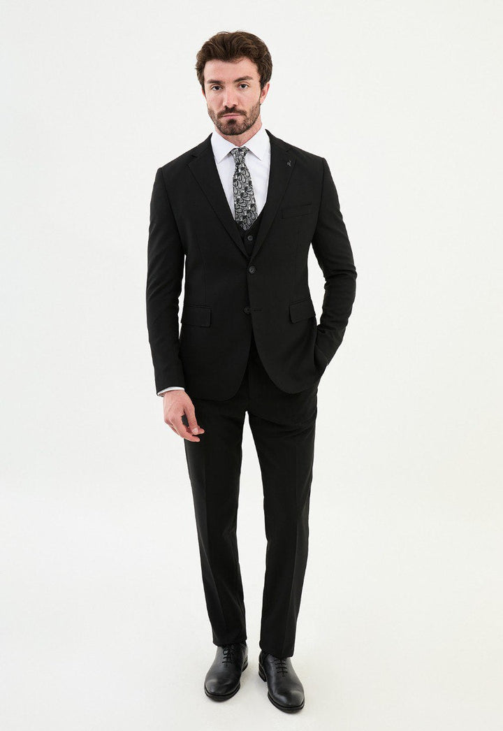 Special Design Slim Fit Suit Black