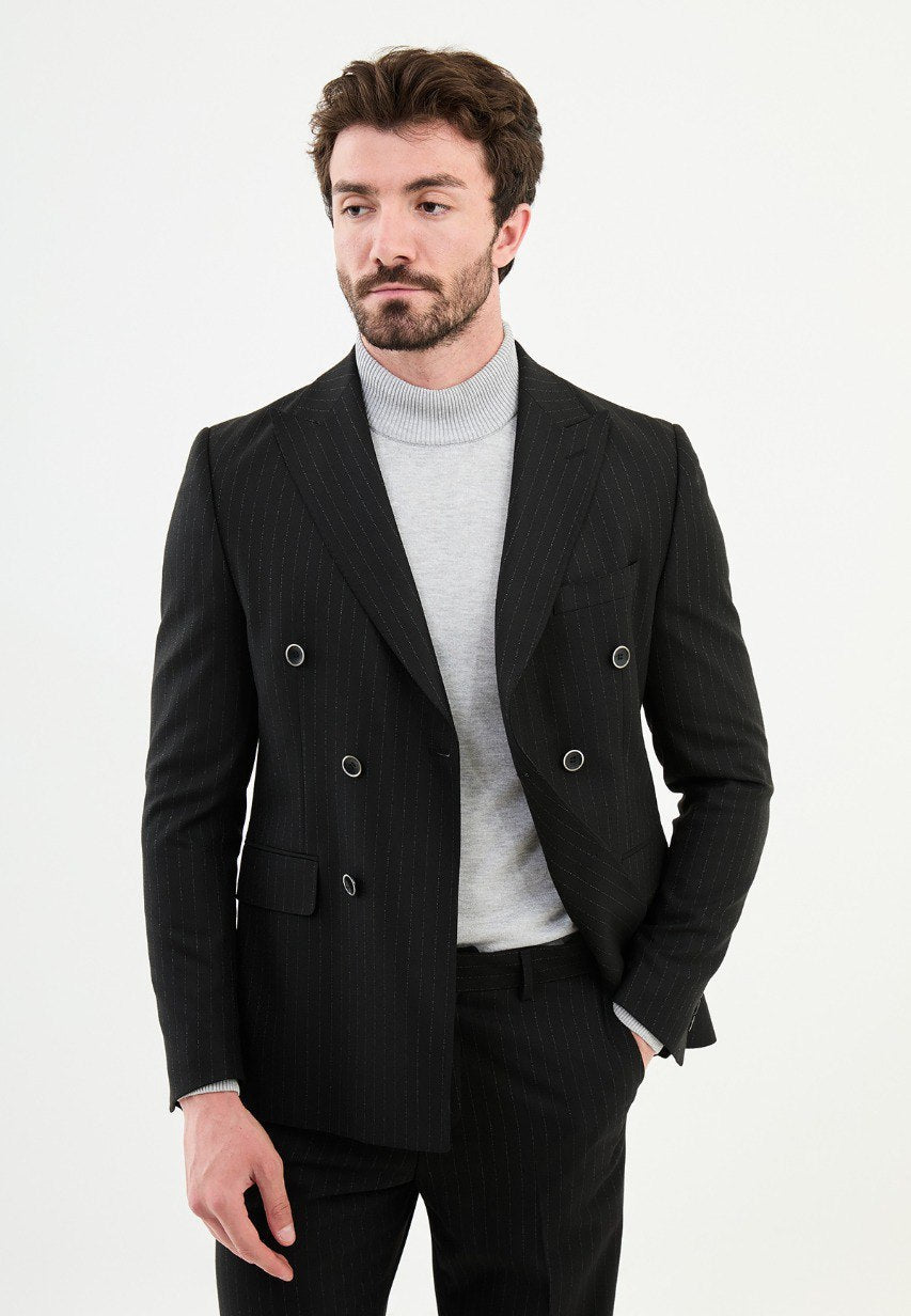 Special Design Slim Fit Suit Black