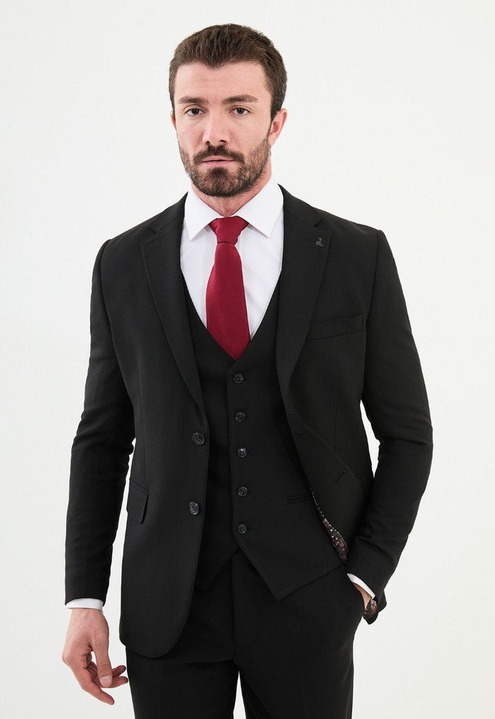 Special Design Slim Fit Suit Black