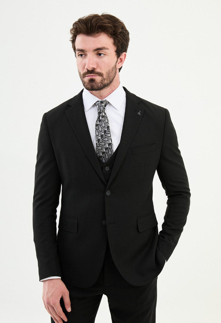 Special Design Slim Fit Suit Black