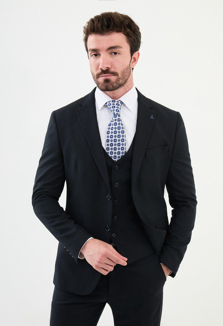 Special Design Slim Fit Suit Dark Blue