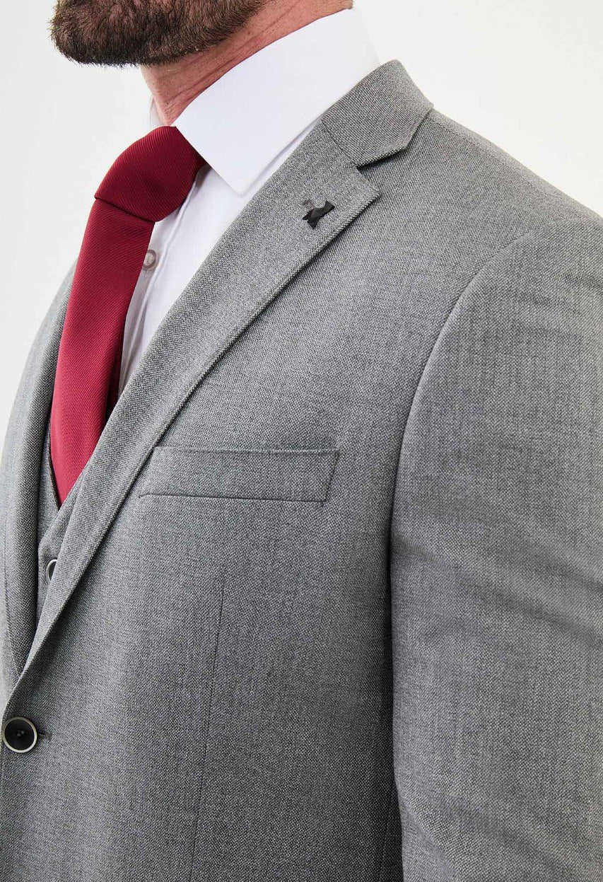 Special Design Slim Fit Suit Gray