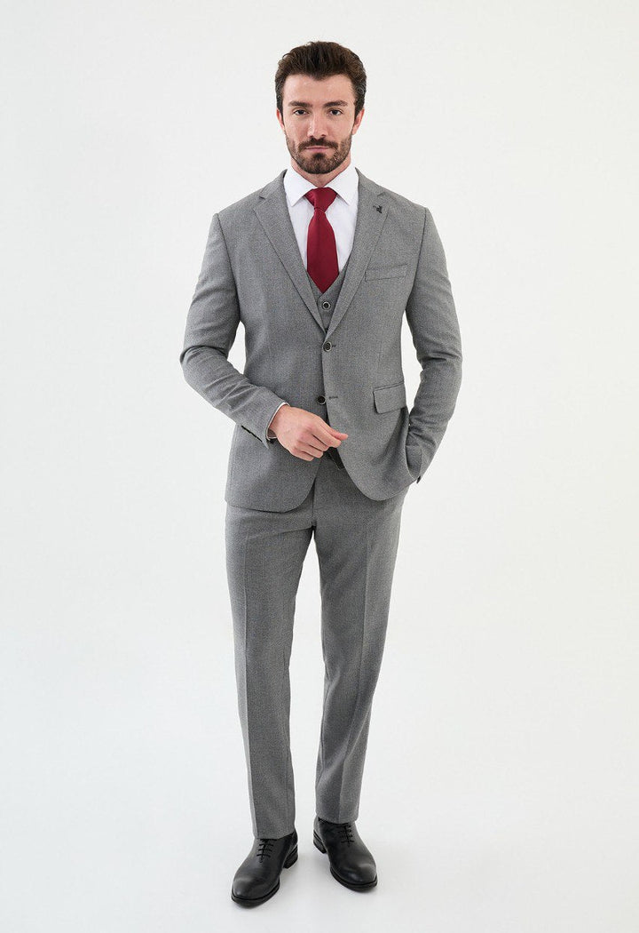 Special Design Slim Fit Suit Gray