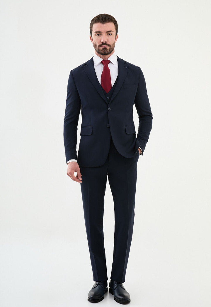 Special Design Slim Fit Suit Navy Blue