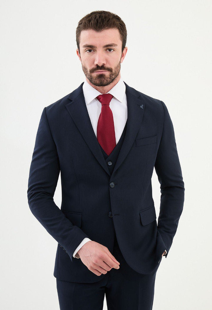 Special Design Slim Fit Suit Navy Blue