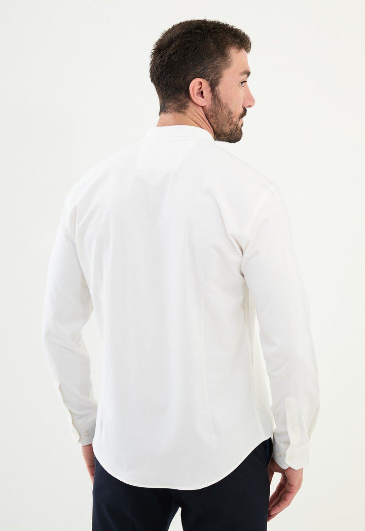 Special Design Slim Fit White-Ecru Shirt