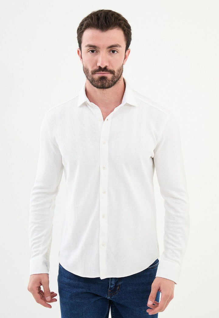 Special Design Slim Fit White Shirt