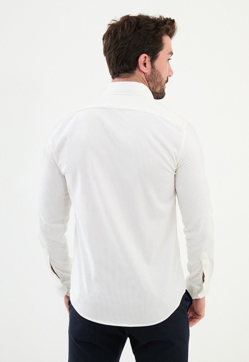 Special Design Slim Fit White Shirt