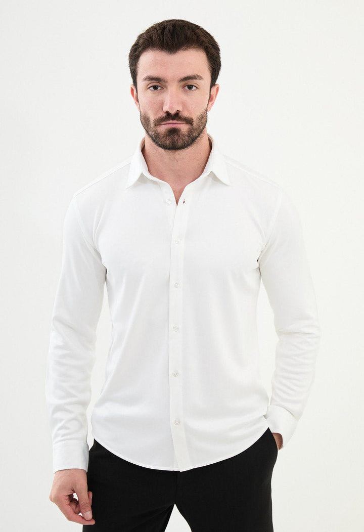 Special Design Slim Fit White Shirt