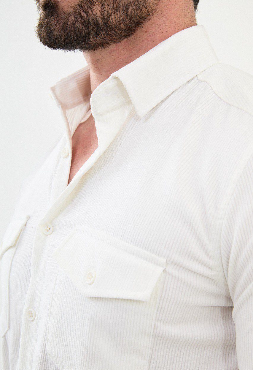 Special Design Slim Fit White Shirt