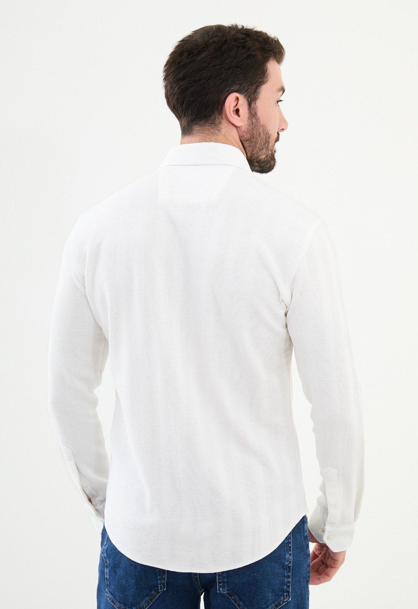 Special Design Slim Fit White Shirt