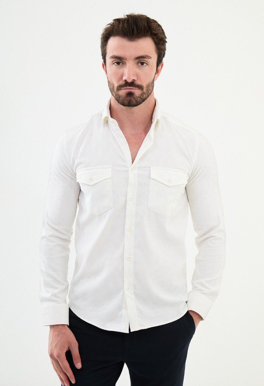 Special Design Slim Fit White Shirt