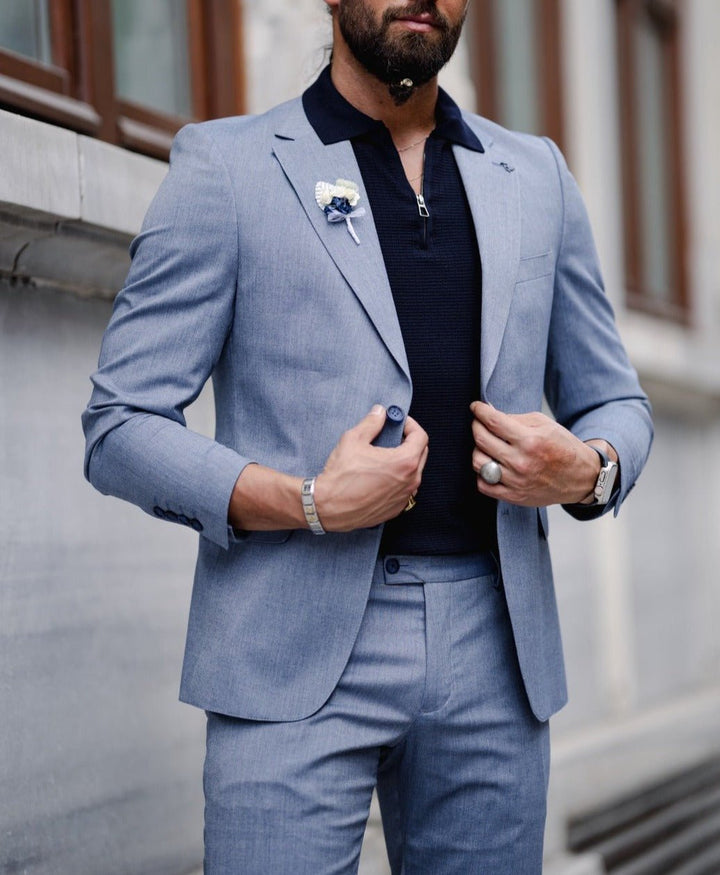 Sports Cut Suit - Indigo