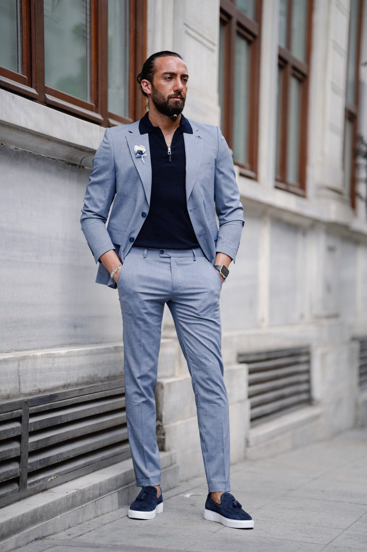 Sports Cut Suit - Indigo