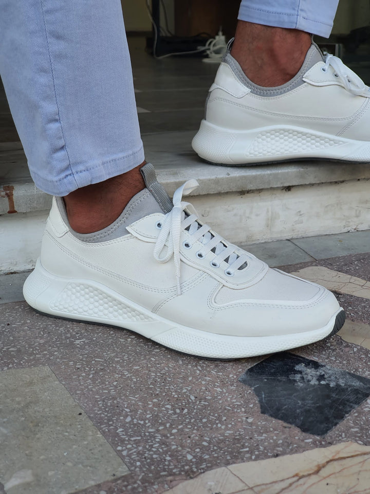 Chase MenStyleWith Eva Sole White Leather Sneakers - MENSTYLEWITH