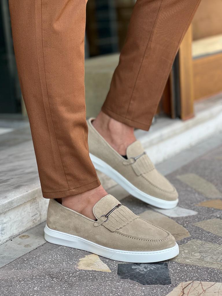 Lars Special Design Suede Beige Casual Shoes - MENSTYLEWITH