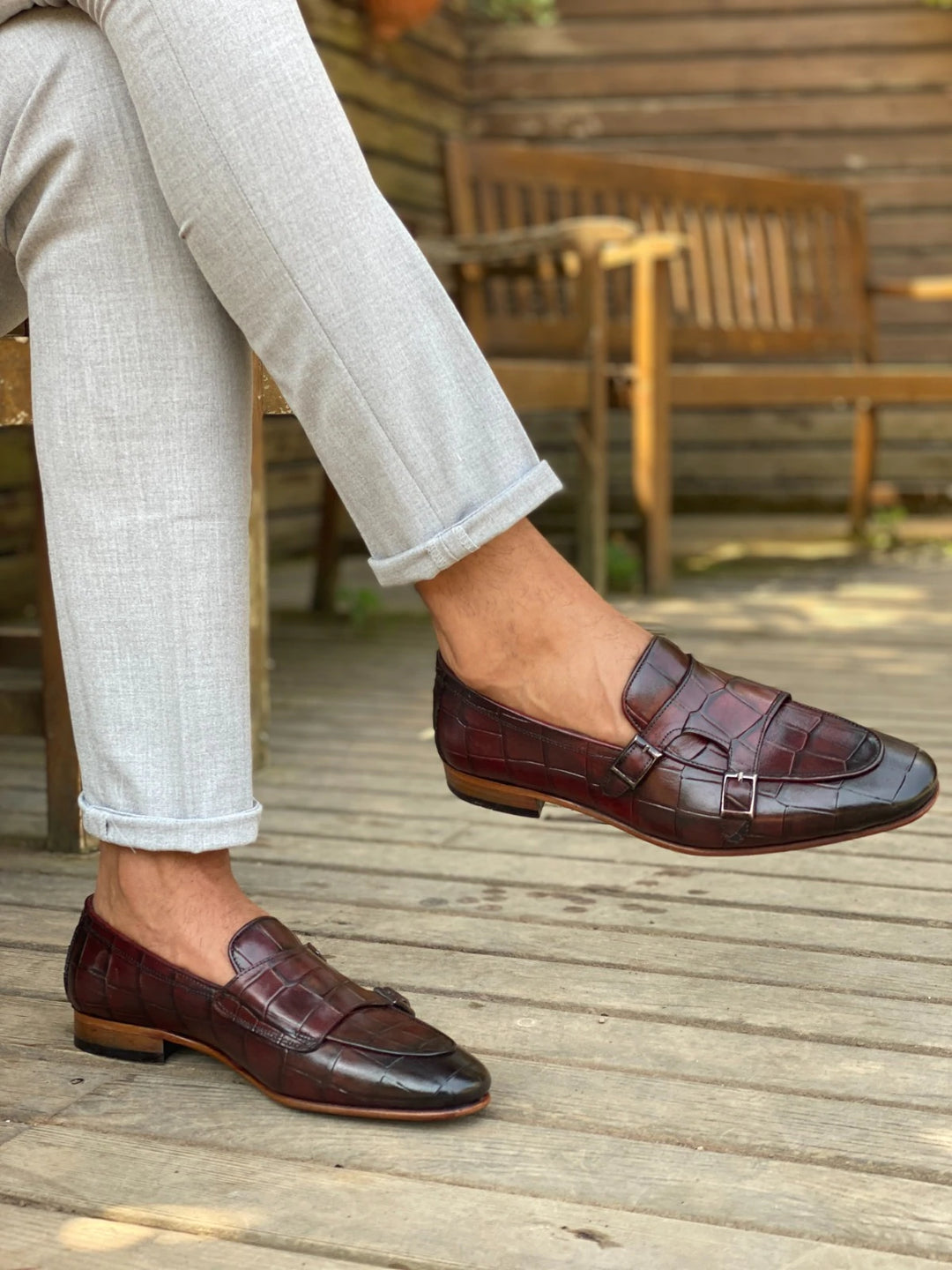 Morris Burgundy Leather Shoes - MENSTYLEWITH