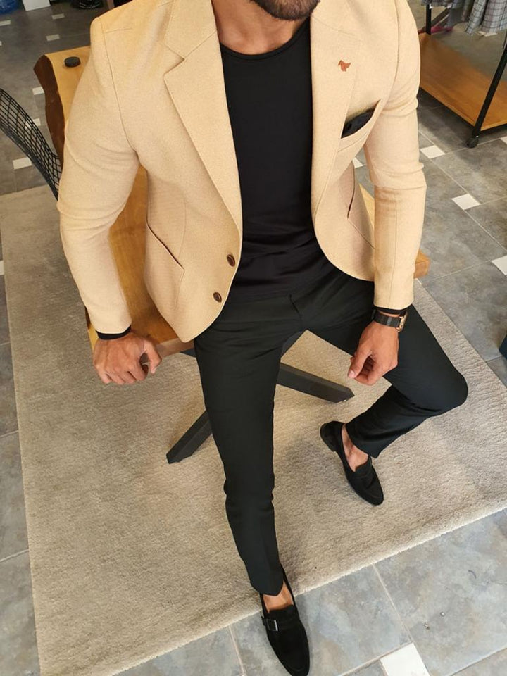 Slim Fit Beige Blazer