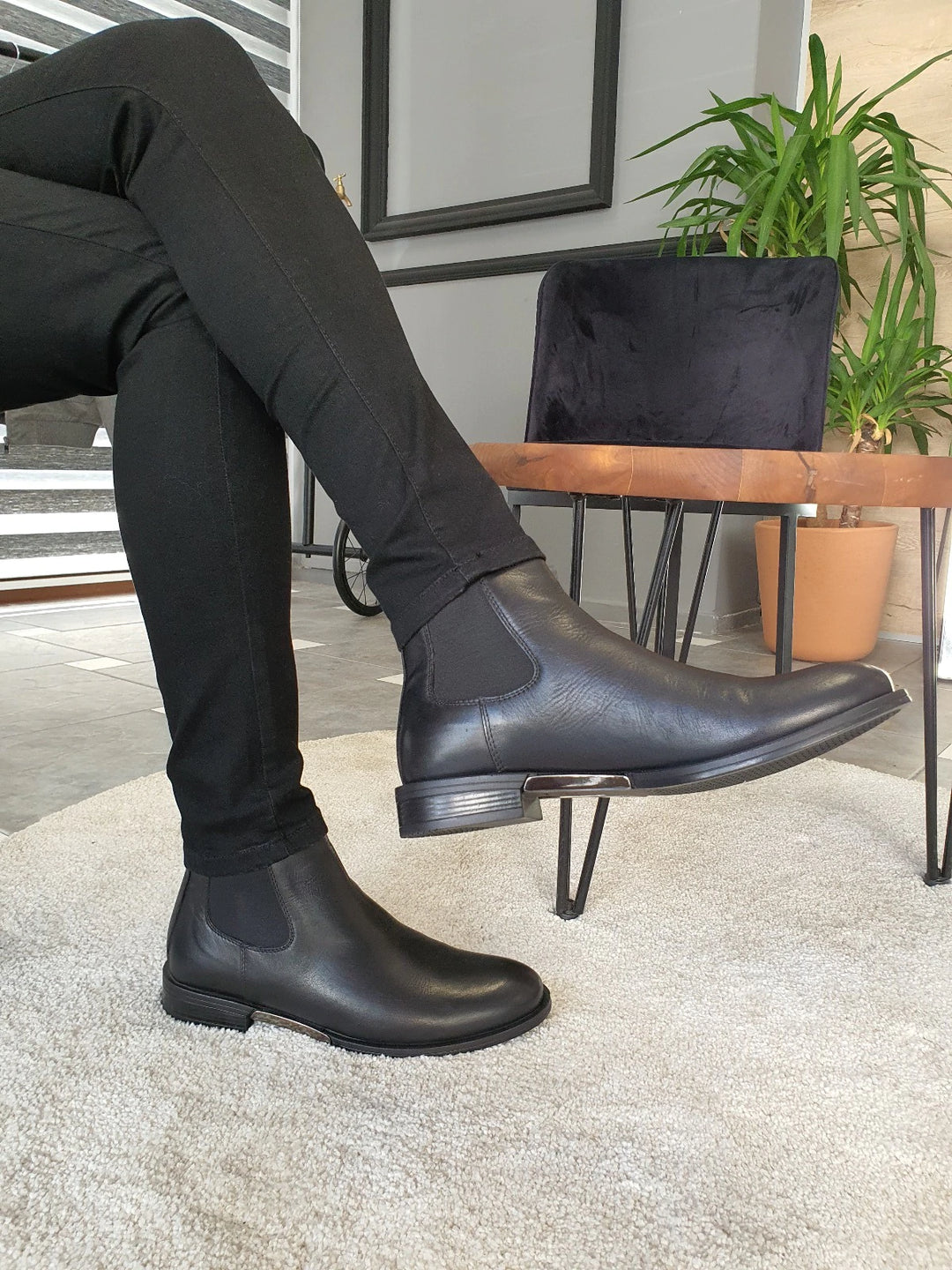 Morris Genuine Leather Black Boots Shoes - MENSTYLEWITH