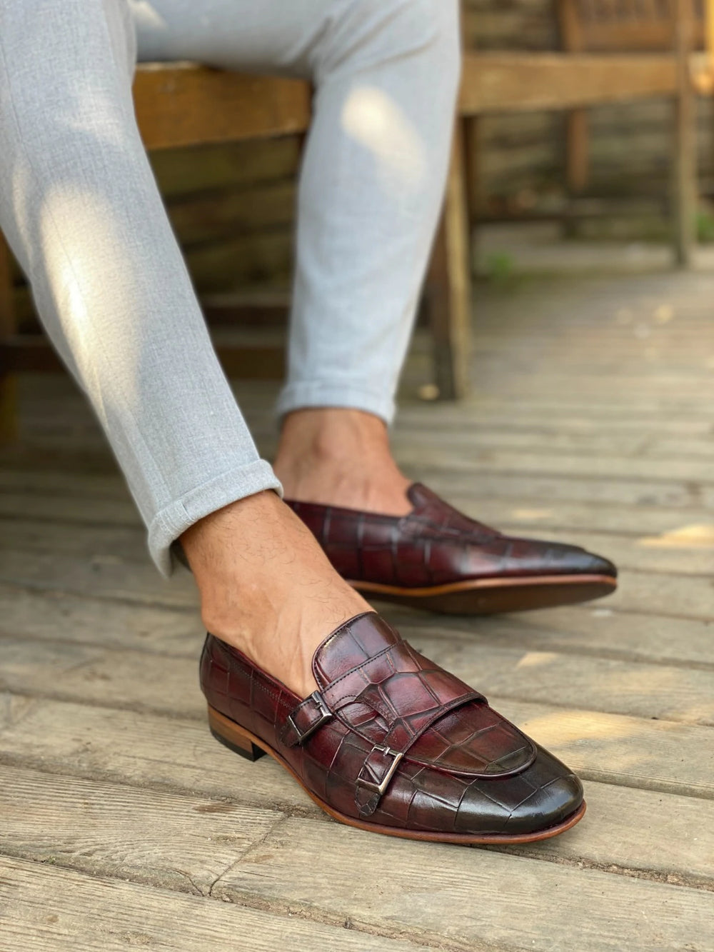 Morris Burgundy Leather Shoes - MENSTYLEWITH