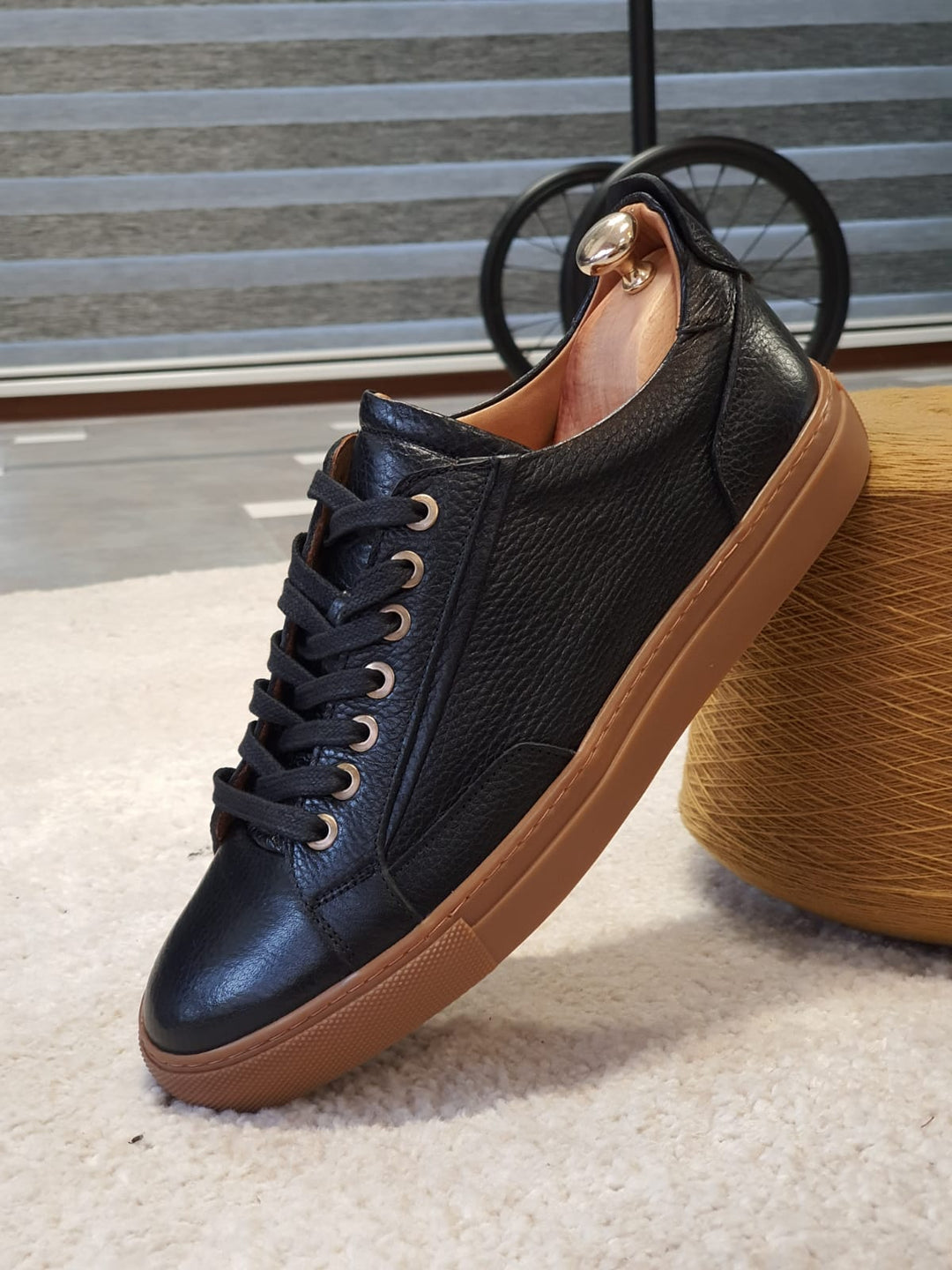 Ralph MenStyleWith Eva Sole Black Lace Up Leather Sneakers - MenStyleWith