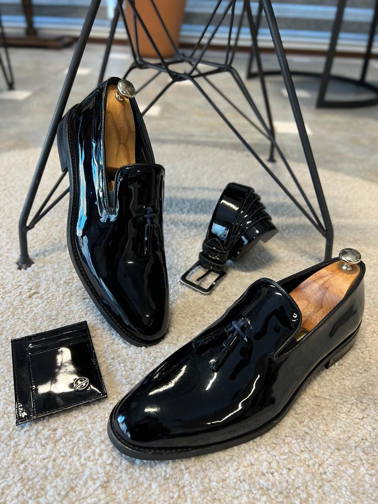 Karl Neolite Double Buckles Leather Shiney Shoes - MenStyleWith