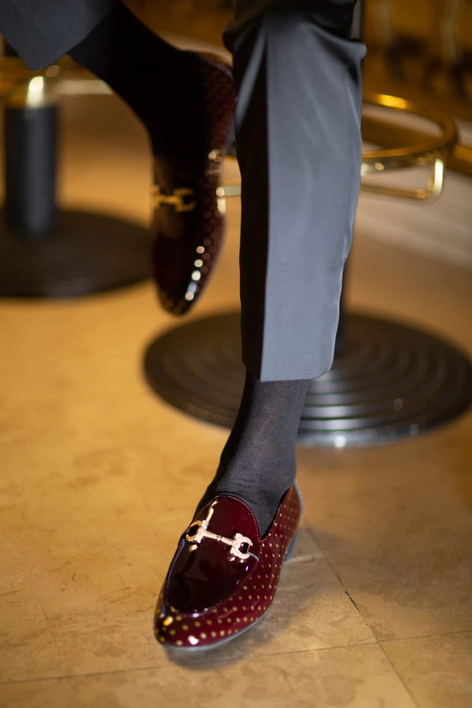 Louis Vuitton Burgundy Patent Leather Oxford Ballet Flats Size 39