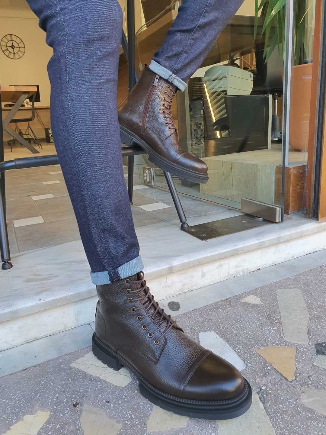 Mont Eva Sole Special Design Brown Boots - MENSTYLEWITH