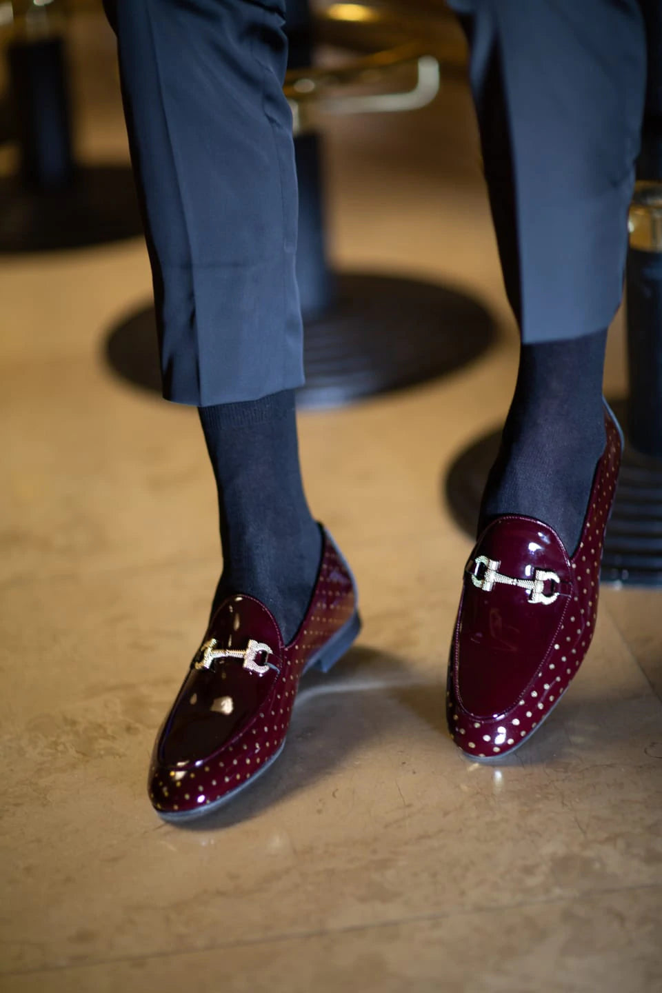 MenStyleWith Buckled Burgundy Leather Shoes - MENSTYLEWITH