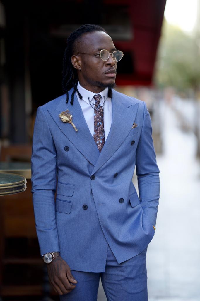 Double breasted royal outlet blue suit