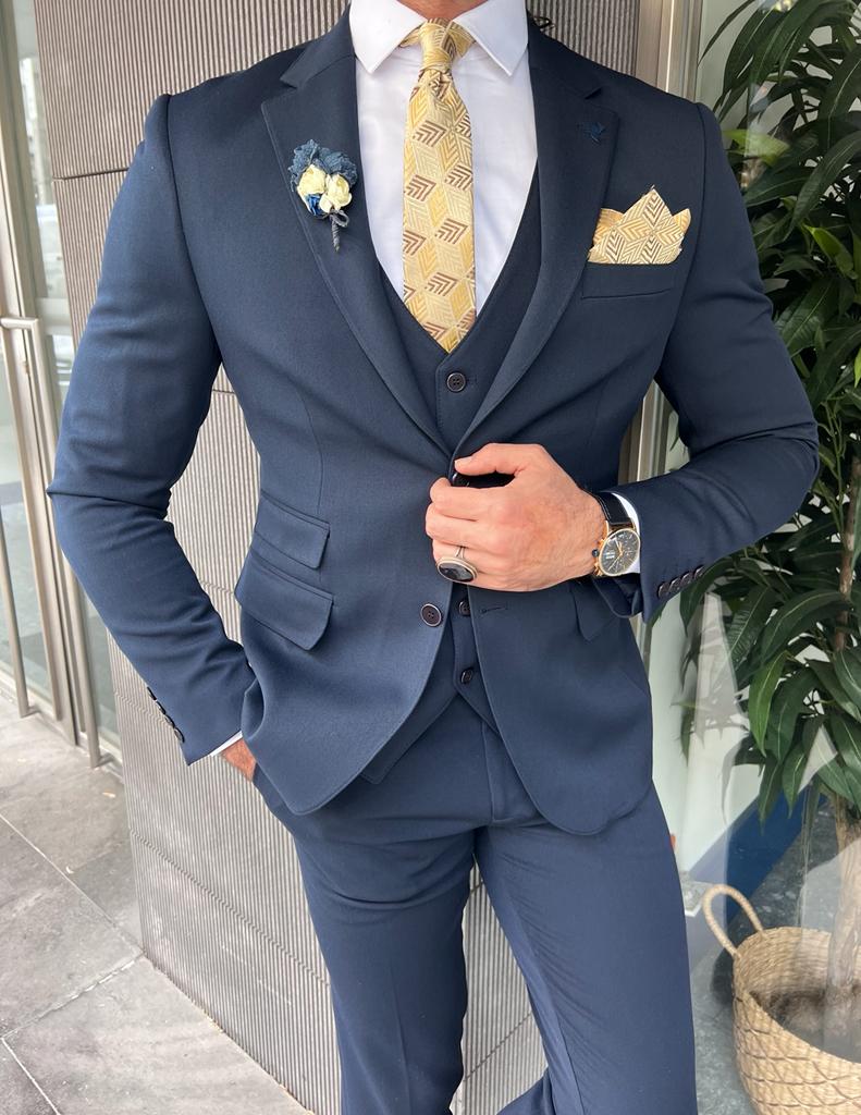 Double Pocket Detailed Suit - Blue