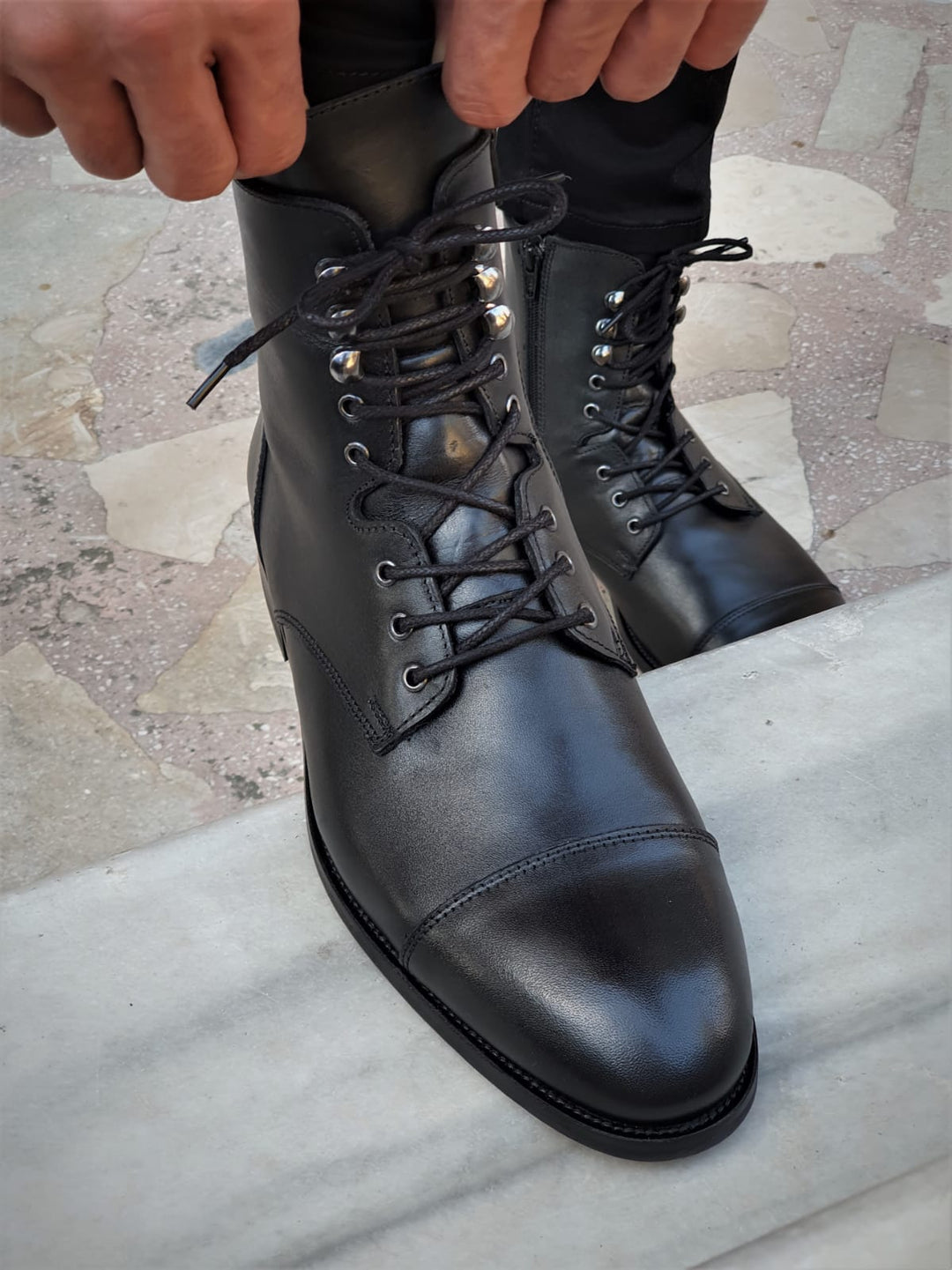 Clemson Black Laced Boots - Black