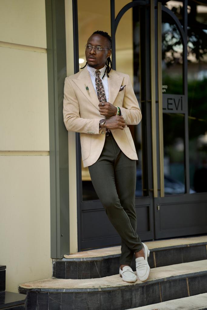 Tan shop blazer jacket