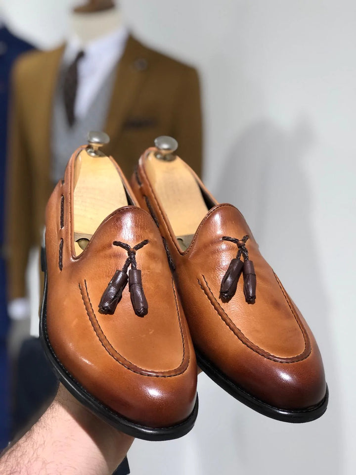 Tan Calf-Leather Loafers