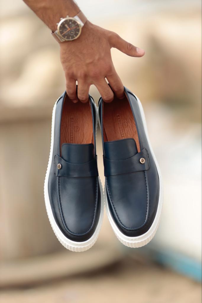 Blue Lace Detail Casual Shoes