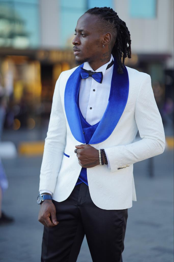 White  Custom Design Tuxedo Suit