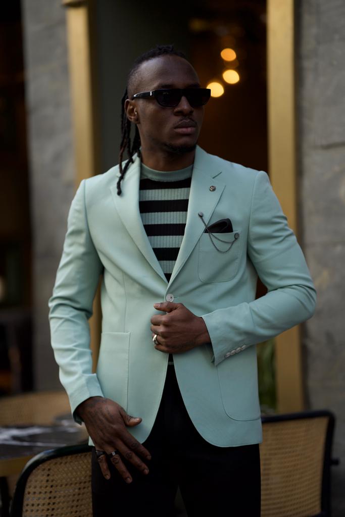 Bag Pocket Detailed Blazer Jacket- Mint